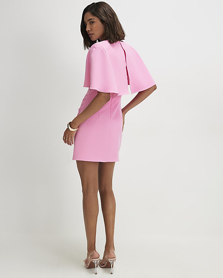 Pink Cape Mini Dress