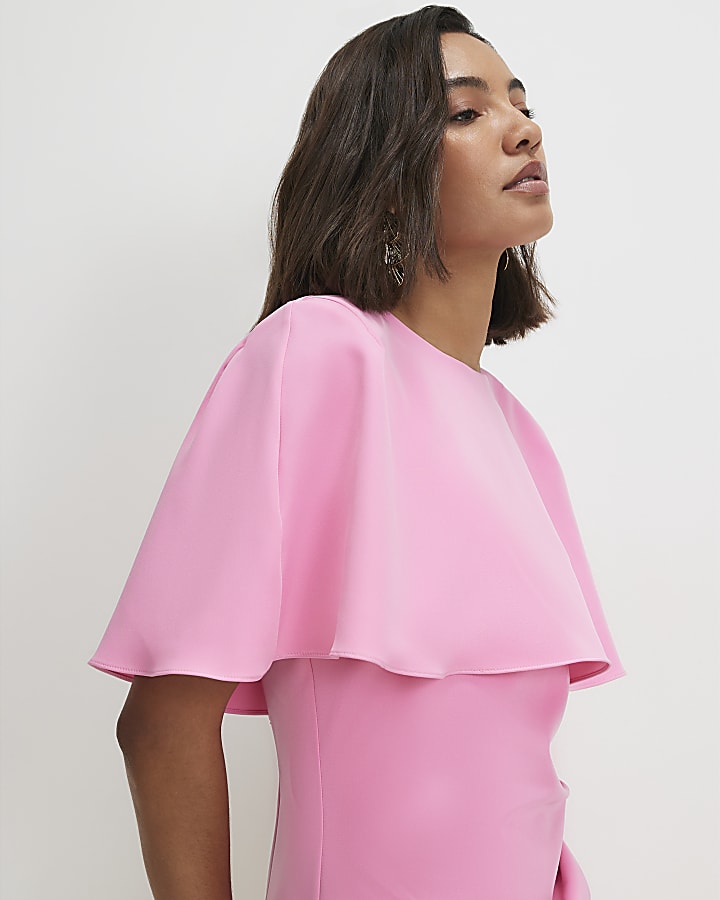 Pink Cape Mini Dress