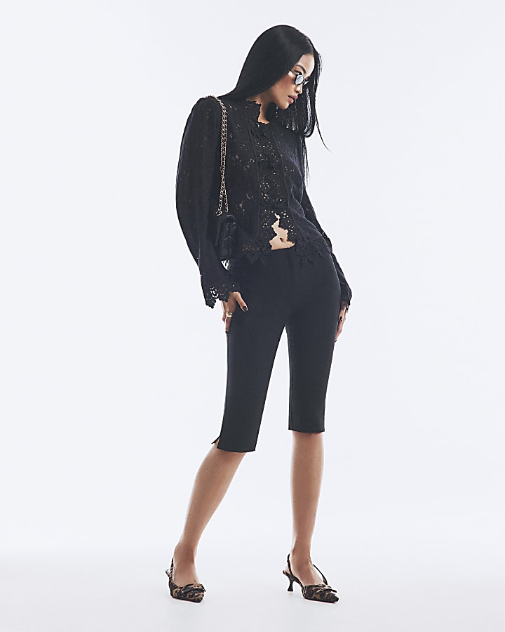 Black Lace Detail Drummer Jacket