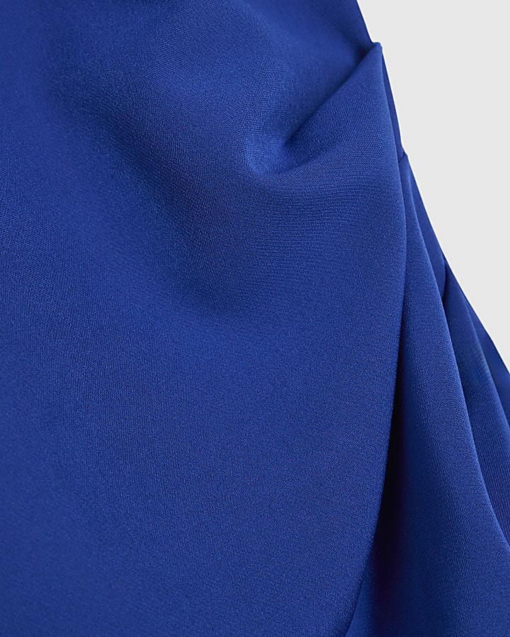 Blue Cape Detail Mini Dress
