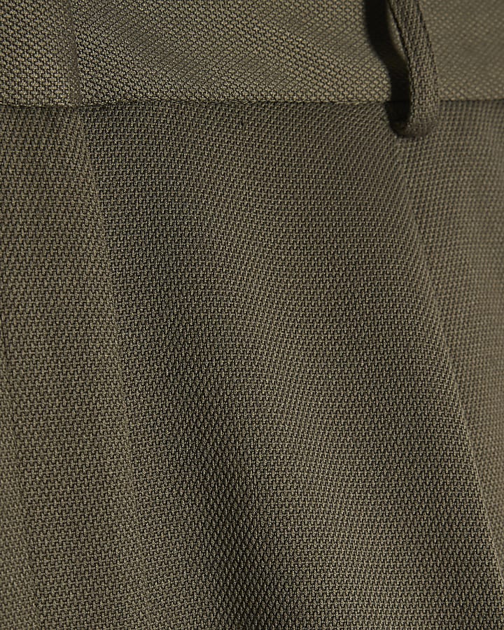 Khaki Pique Tailored Shorts