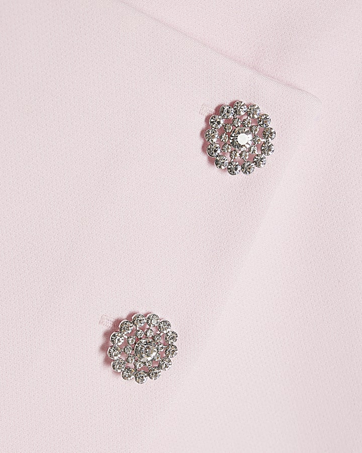 Petite Pink Asymmetric Wrap Skort
