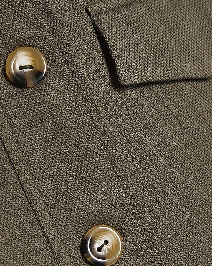 Khaki Short Sleeve Pocket Detail Jacket