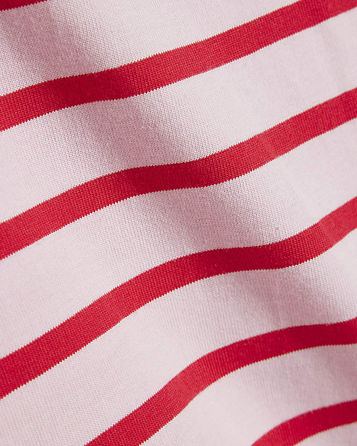 Pink Stripe Cotton Kimono T-Shirt
