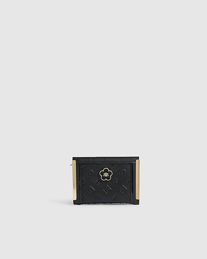 Black RI Embossed Medium Foldout Purse