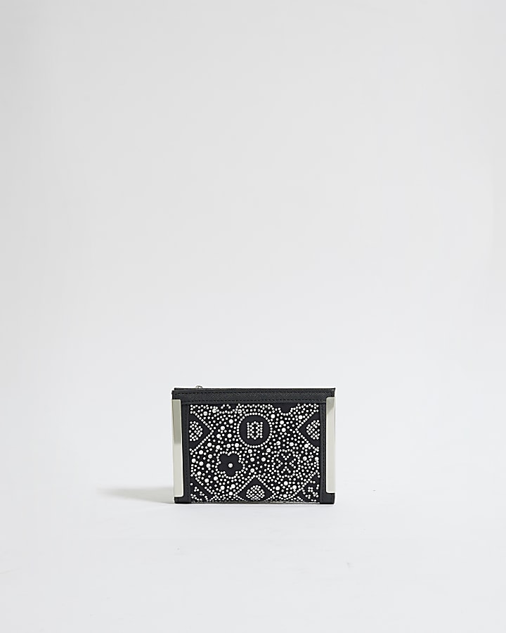 Black Diamante Foldout Purse