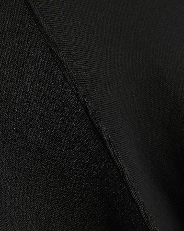 Black Sleeveless Knit Peplum Top