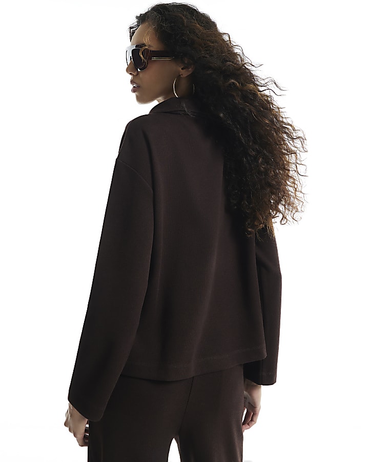 Brown Cosy Funnel Neck Sweatshirt