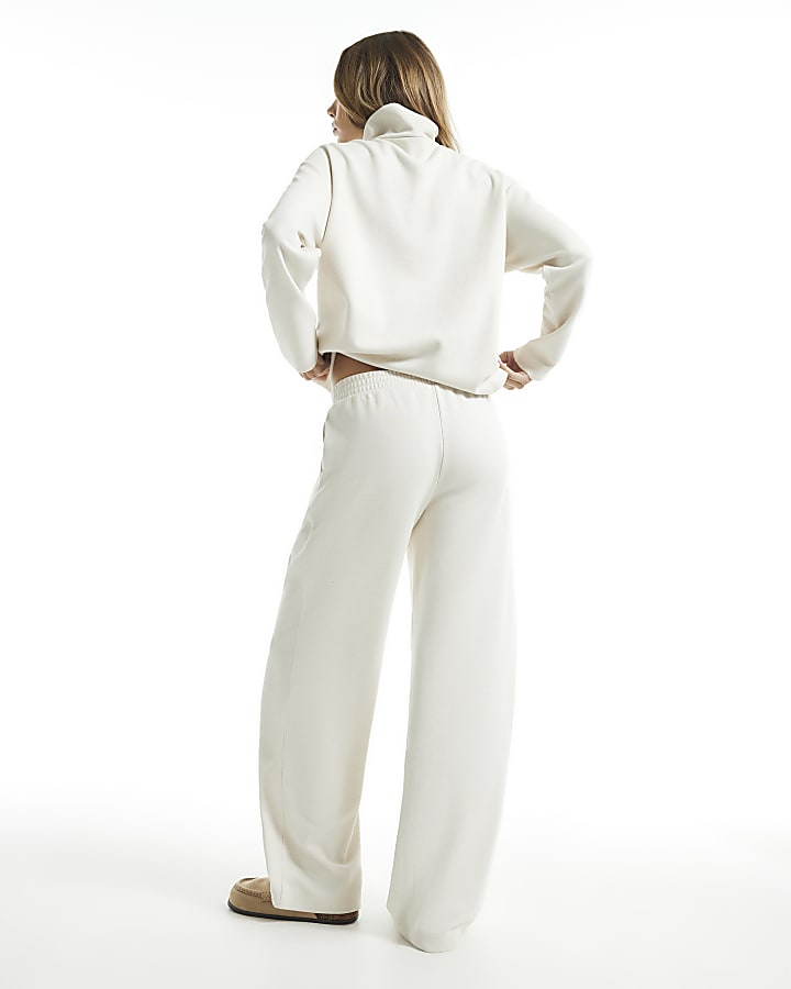 Cream Cosy Wide Leg Trousers