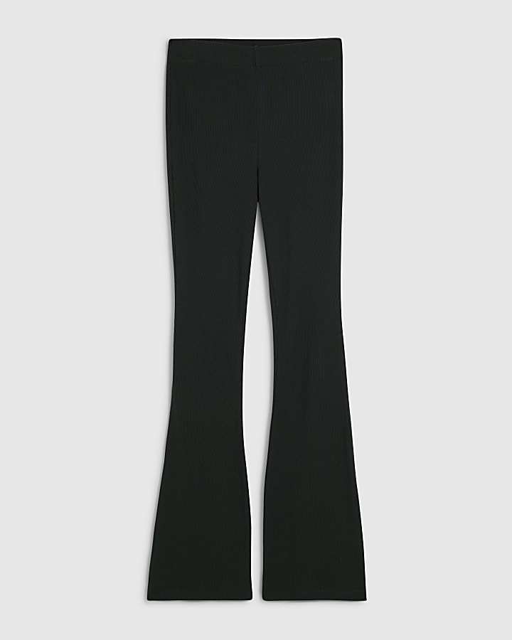Green Rib Flare Leggings