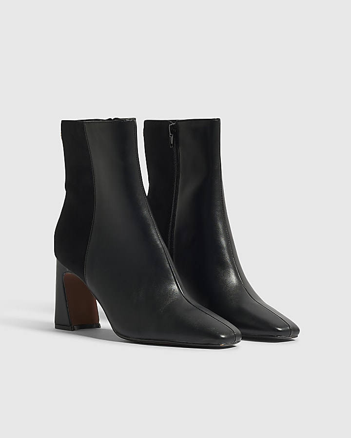 Black Block Heel Ankle Boots