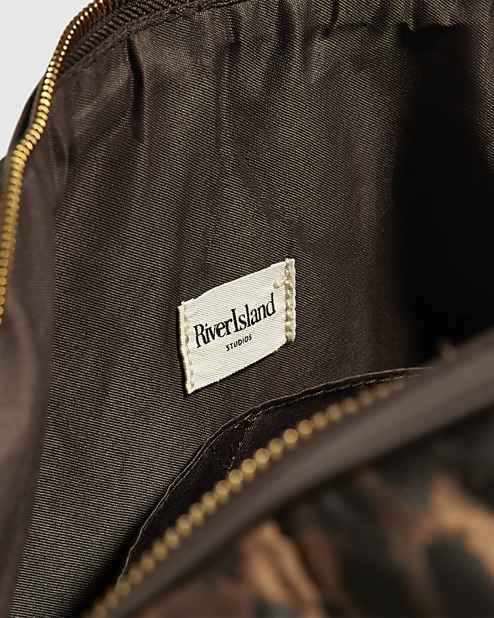 Brown Leopard Print Soft Padded Holdall Bag