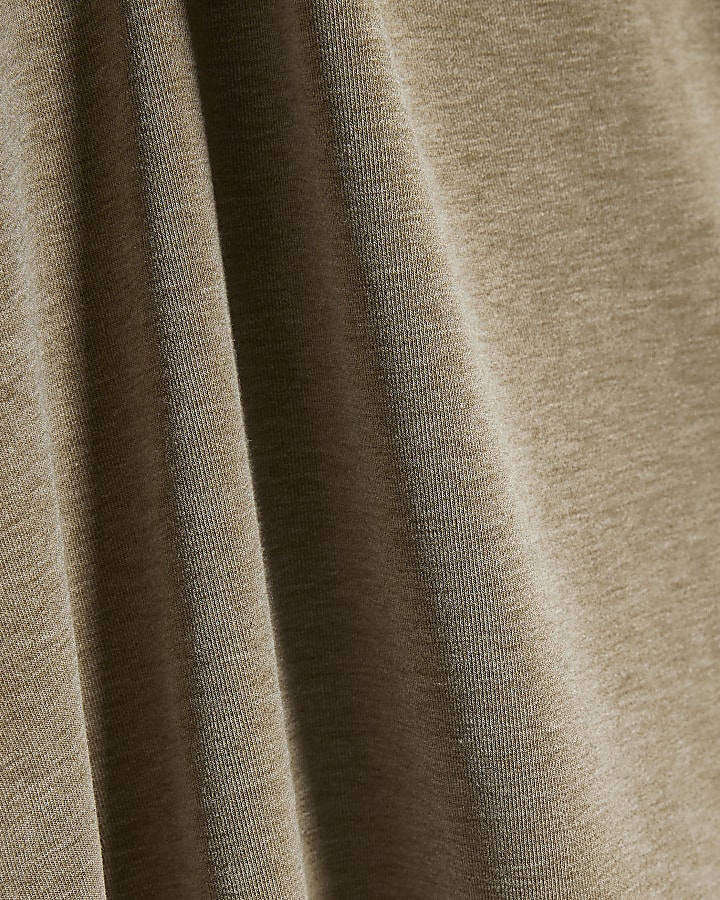 Brown Batwing Roll Neck Top