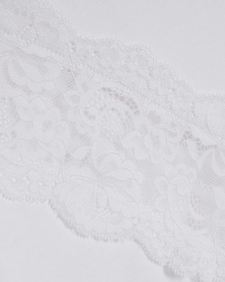 White Lace V Boyfriend Fit T-Shirt