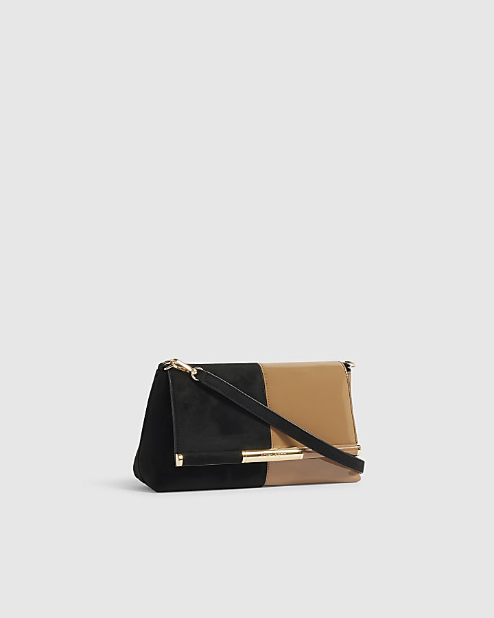 Black Hybrid Bar Front Shoulder Bag