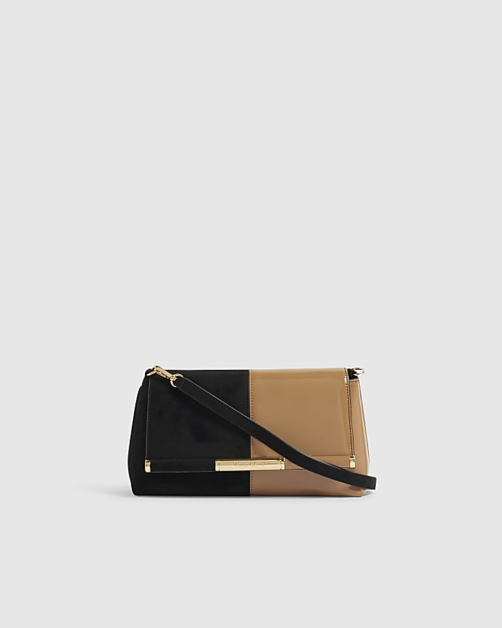 Black Hybrid Bar Front Shoulder Bag