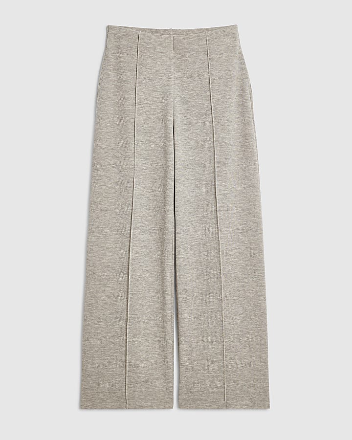 Beige Cosy Marl Wide Leg Trousers