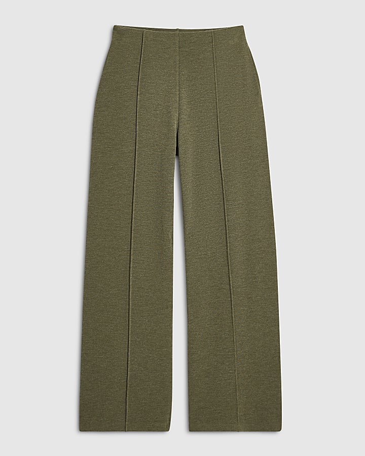 Khaki Cosy Wide Leg Trousers
