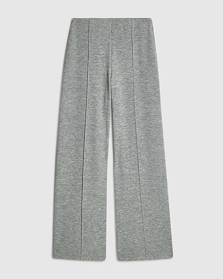 Grey Cosy Marl Wide Leg Trousers
