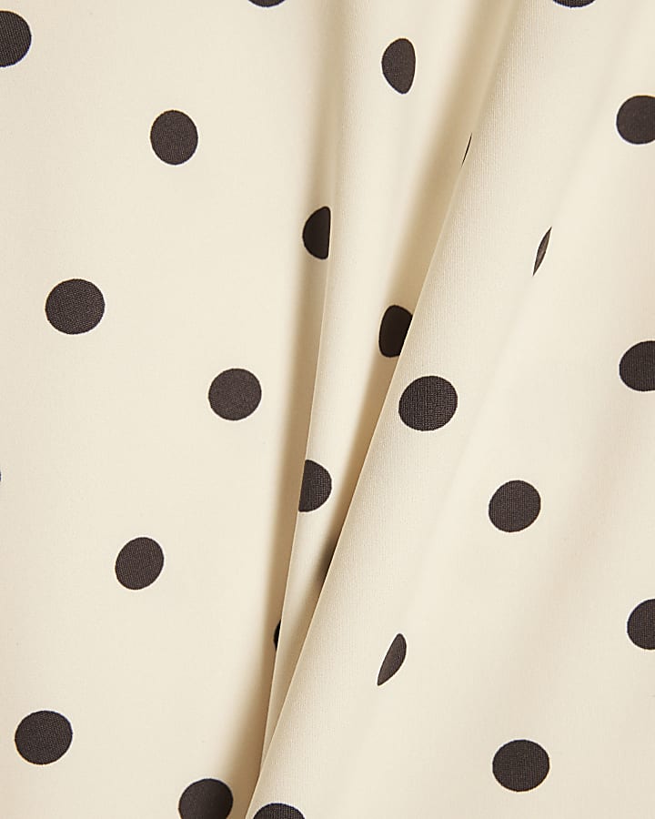 Cream Polka Dot Top and Trousers Set