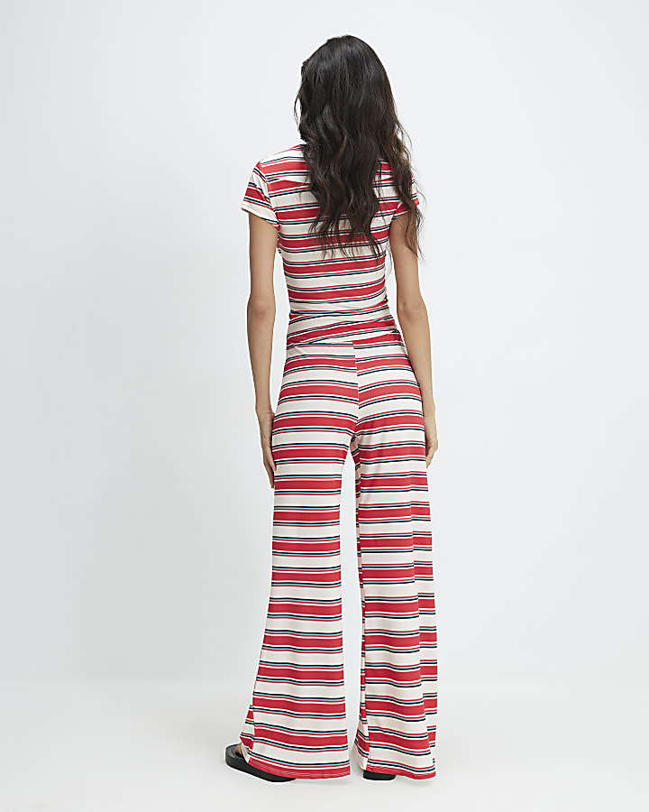 Red Striped Top and Trousers Set