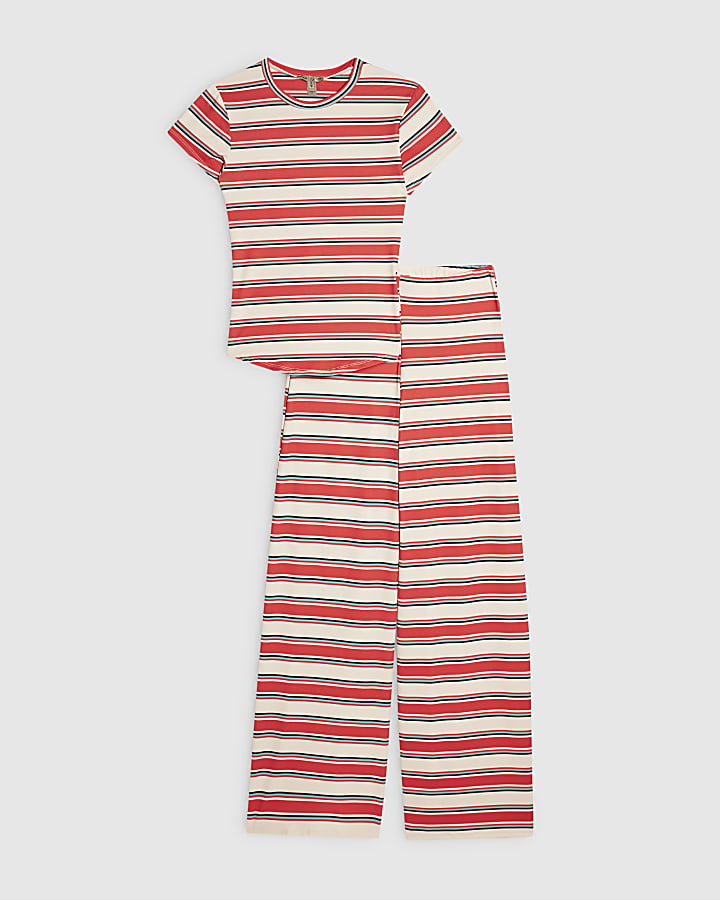 Red Striped Top and Trousers Set