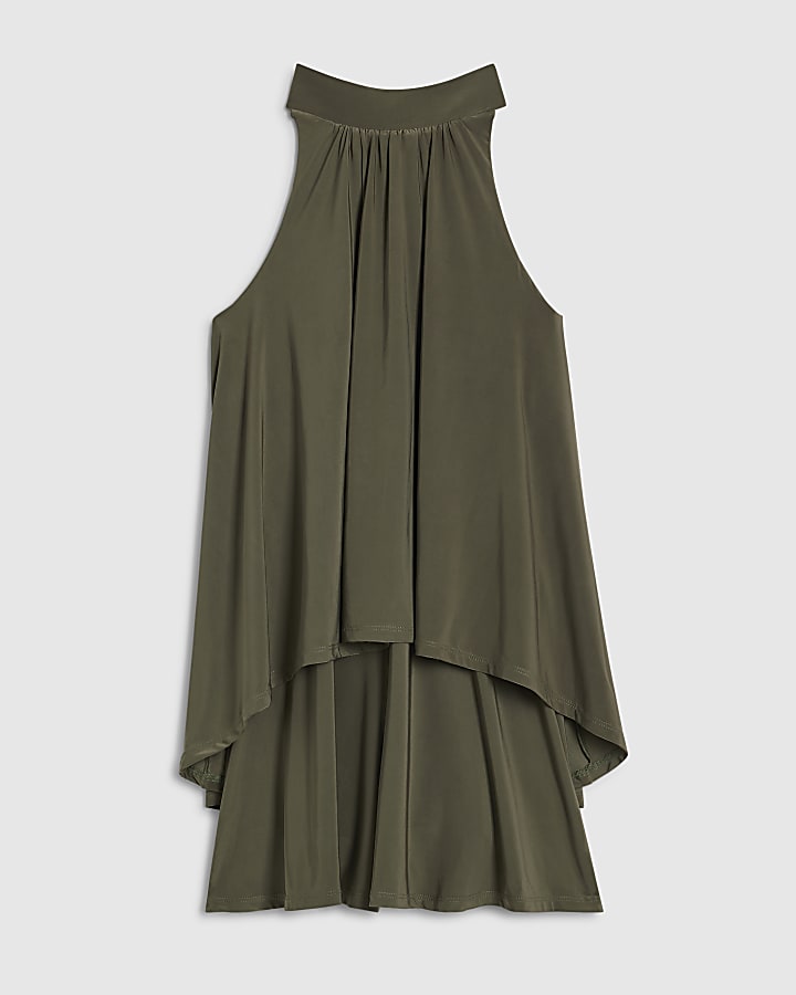 Khaki Halter Neck Playsuit