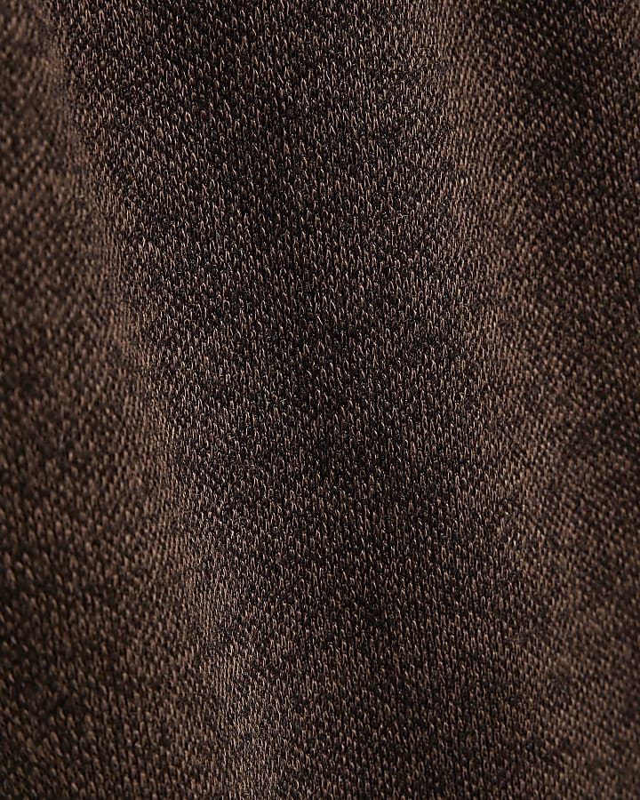 Brown Two Tone Wide Leg Trousers