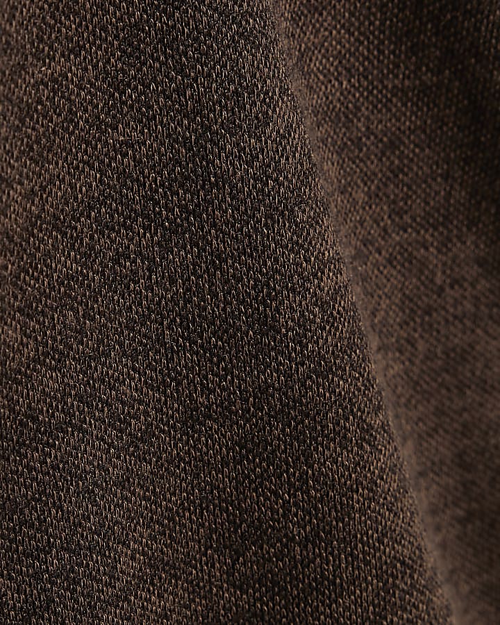 Brown Two Tone High Neck Top