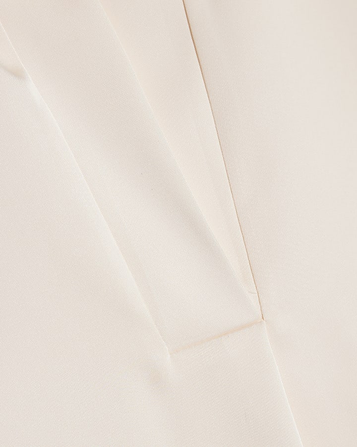 Cream Satin Polo Top