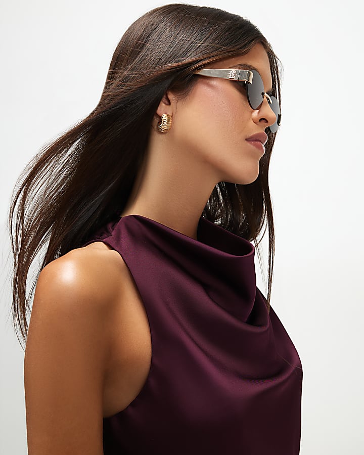 Red Satin Halter Neck Top