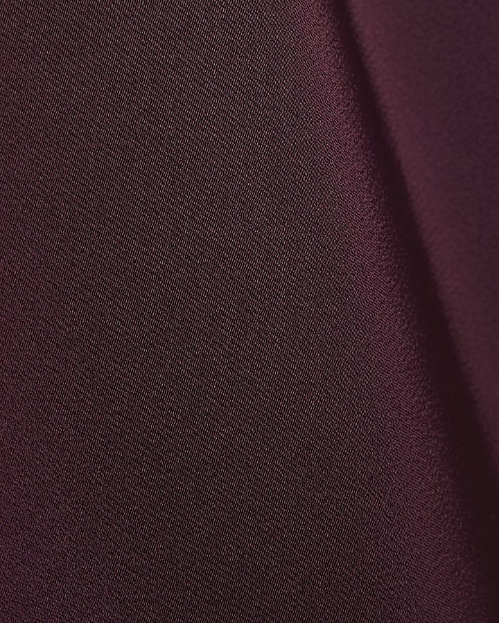 Red Satin Wide Leg Trousers