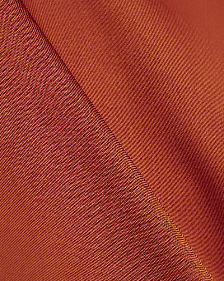 Orange Satin Polo Top