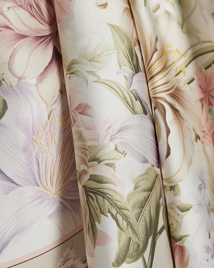 Cream Floral Print Cape