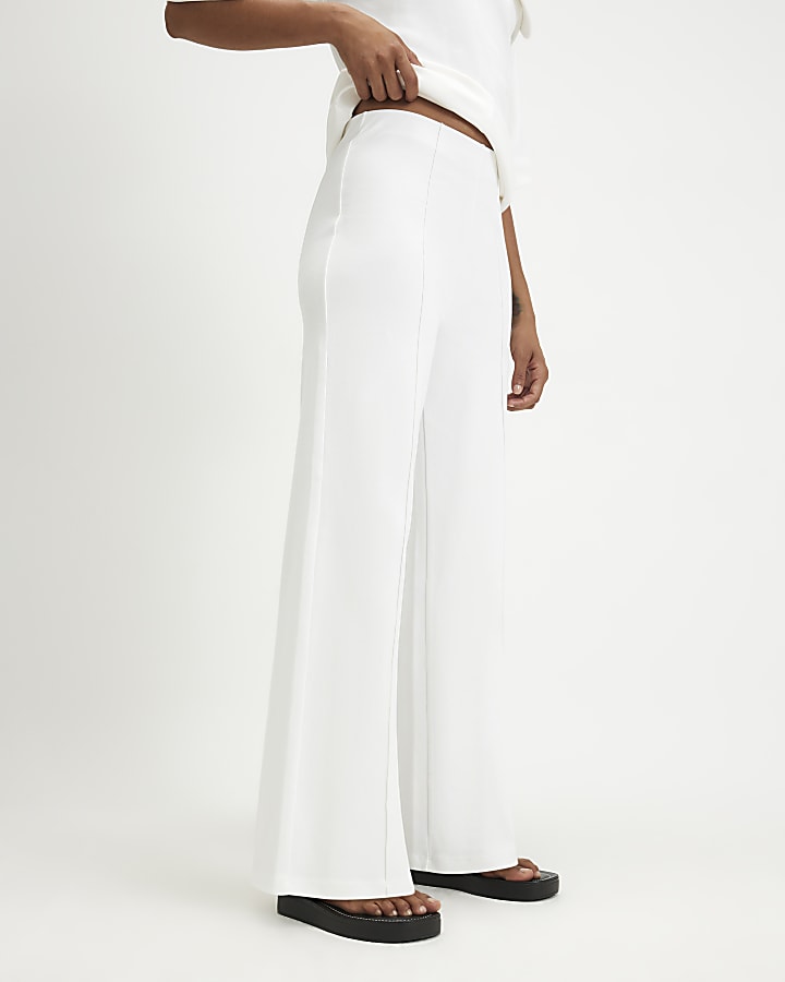 Cream Wide Leg Trousers