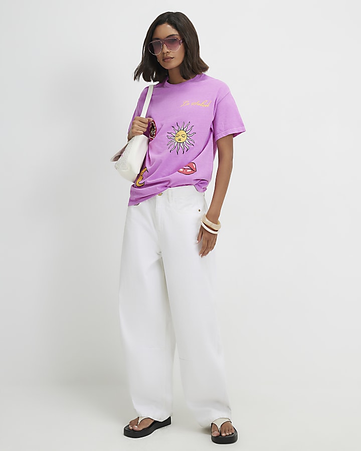 Pink Cotton Quirky Trim T-Shirt