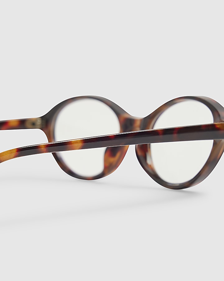 Tortoiseshell Blue Light Oval Glasses
