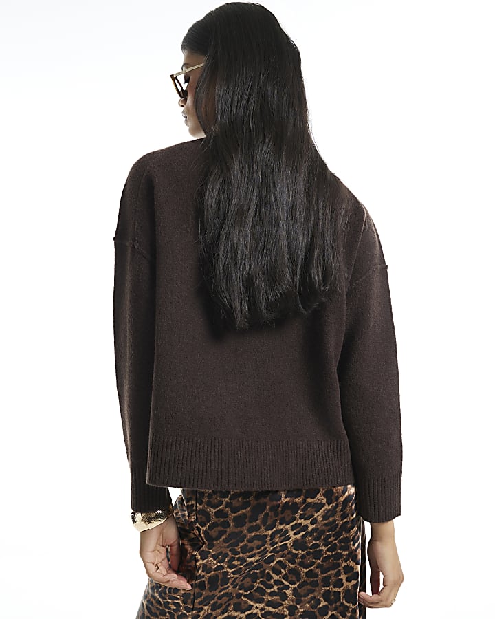 Brown Leopard Print Hybrid Jumper Dress