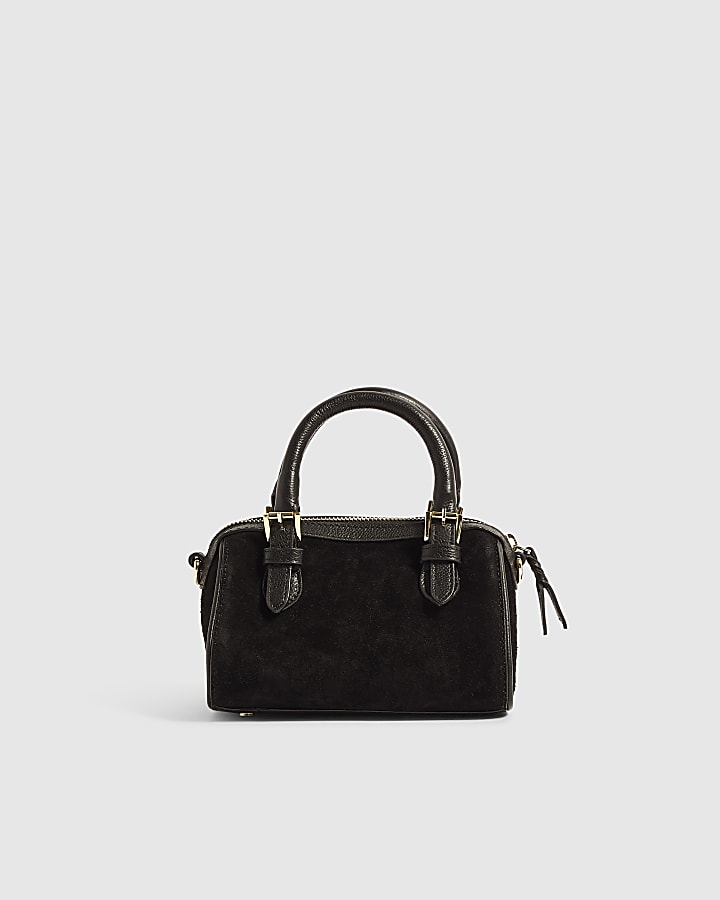 Black Suede Bowler Bag