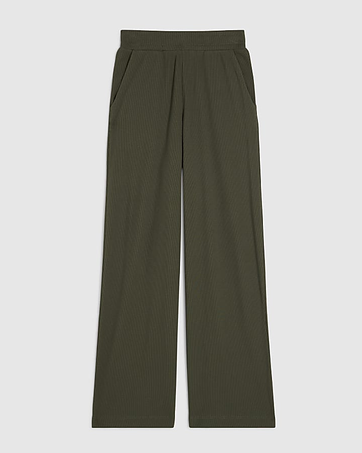 Khaki Wide Leg Joggers