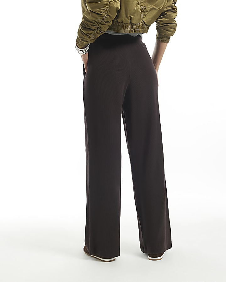 Brown Wide Leg Joggers