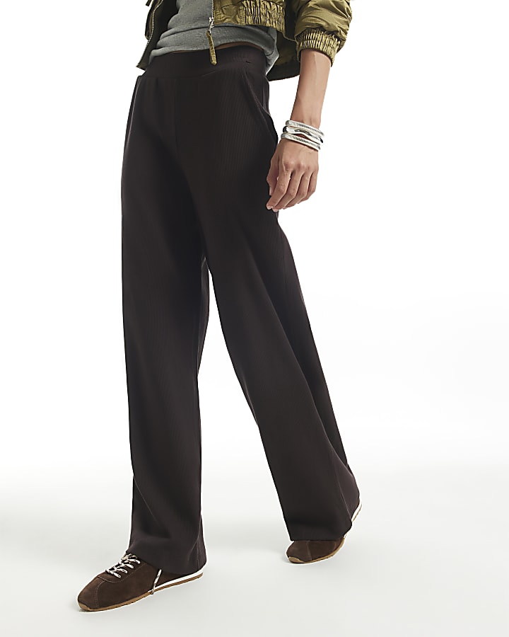 Brown Wide Leg Joggers