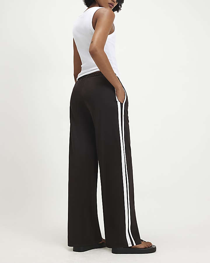 Brown Side Stripe Tracksuit Trousers