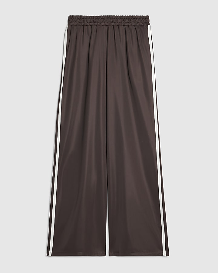 Brown Side Stripe Tracksuit Trousers