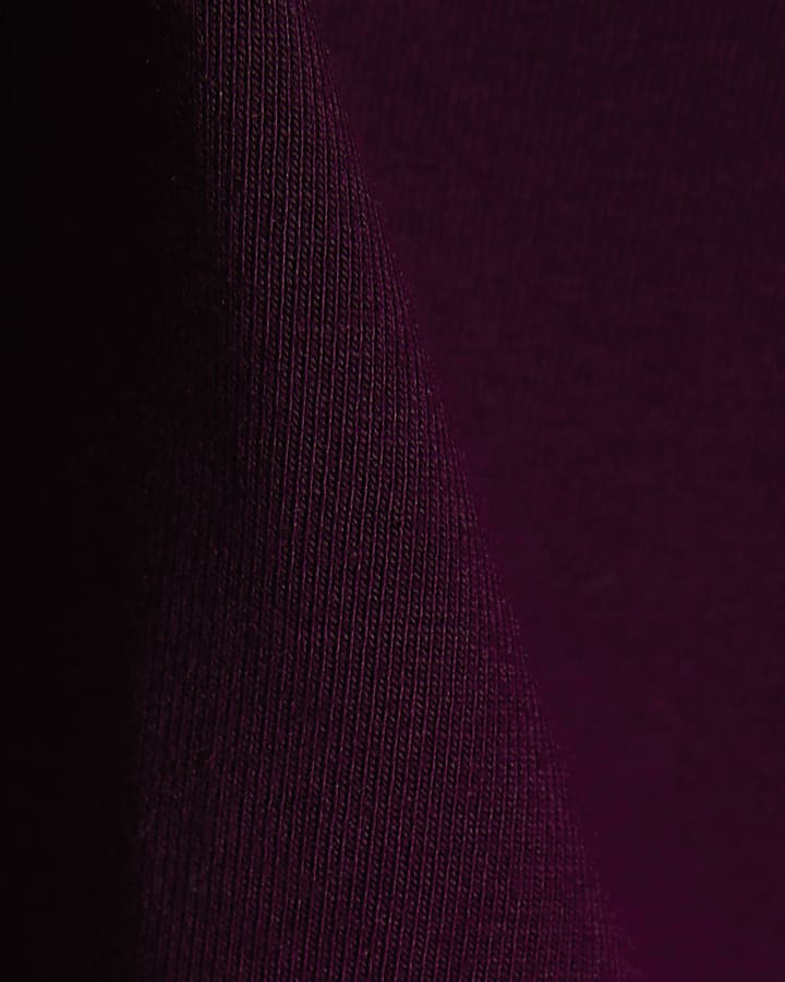 Burgundy Cutout Stand Up Collar Top