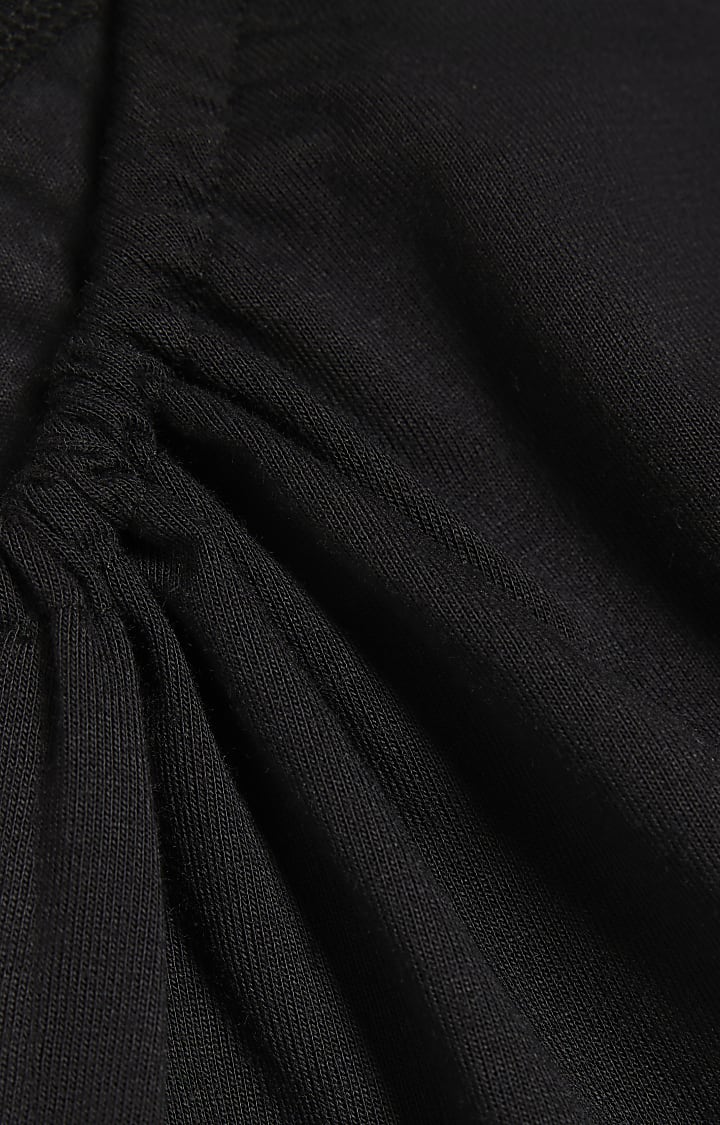 Black Asymmetric Tie Top