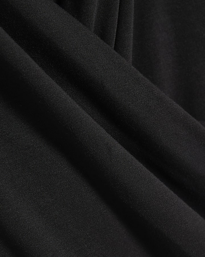 Black Long Sleeve Wrap Top