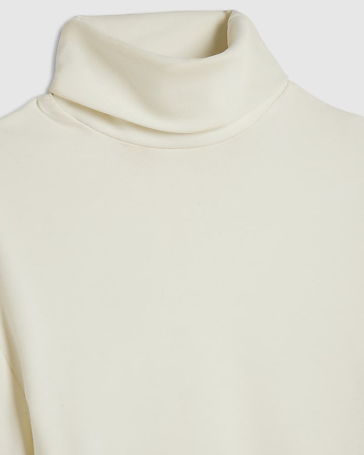 White Roll Neck Top