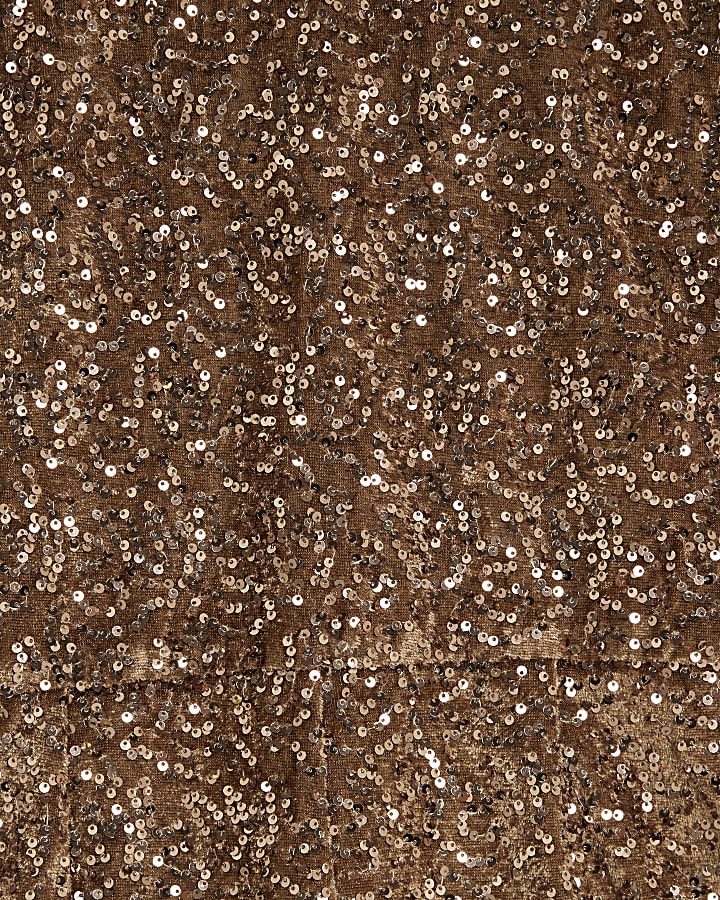 Bronze Sequin Mesh Long Sleeve Playsuit