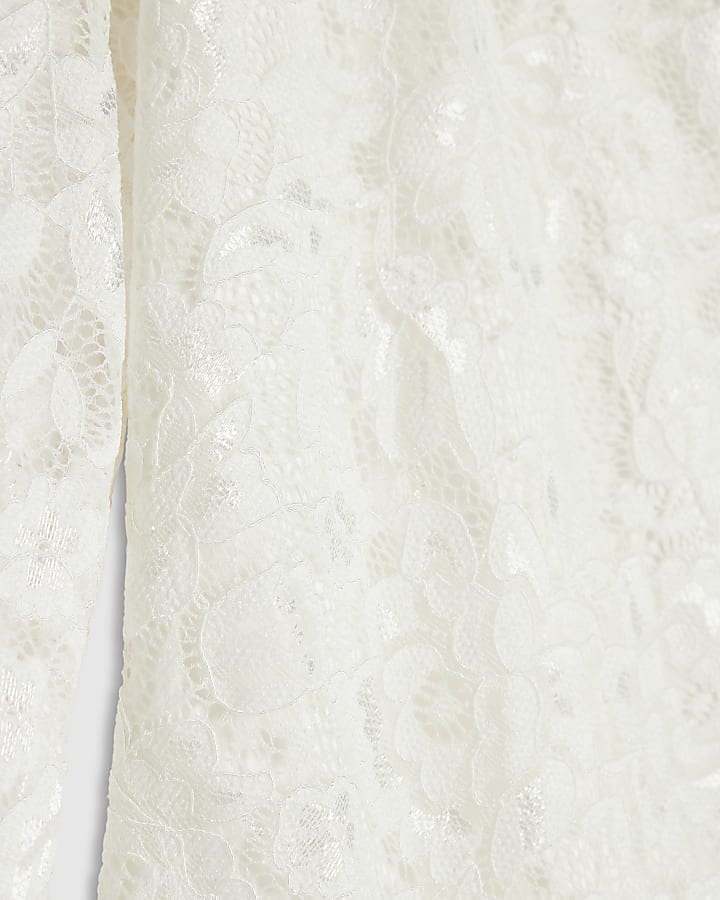 White One Shoulder Lace Bodysuit